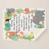 Custom Message Baby Name Safari Animals Borders Sherpadecke (Vorderseite (Horizontal))