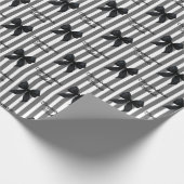 Custom Message Black Coquette Books Glückwünsche Geschenkpapier (Ecke)