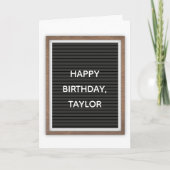 Custom Message Black Felt Letterboard Marquee-Sign Karte (Vorderseite)