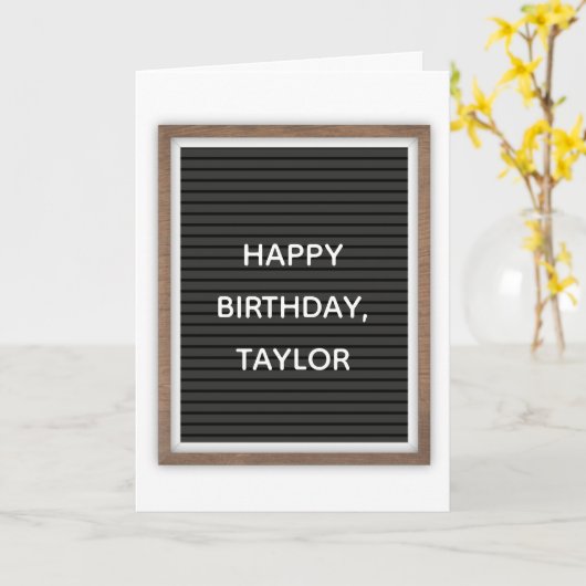 Custom Message Black Felt Letterboard Marquee-Sign Karte (Gelbe Blume)