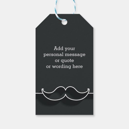 CUSTOM Message Black Mustache Vatertag Geschenkanhänger (Rückseite)