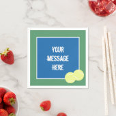 Custom Message Blue TennCourt mit Gelben Balls Serviette (Beispiel)