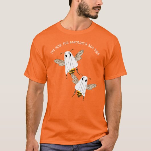 Custom Message Boo Bees Halloween Graphic T-Shirt (Vorderseite)