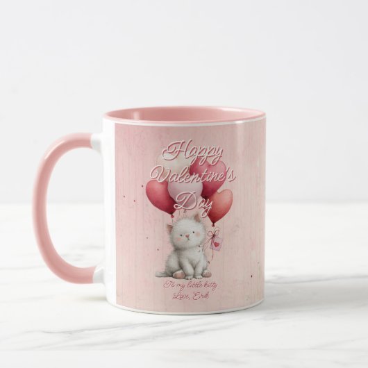 Custom Message Cat Animal Valentines Day Tasse (Links)