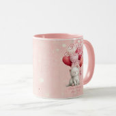 Custom Message Cat Animal Valentines Day Tasse (VorderseiteRechts)