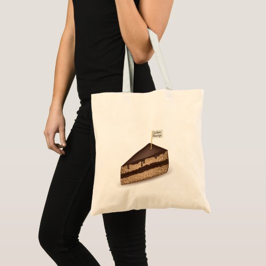 Custom Message Chocolate Cake Tote Bag Tragetasche (Vorderseite (Produkt))