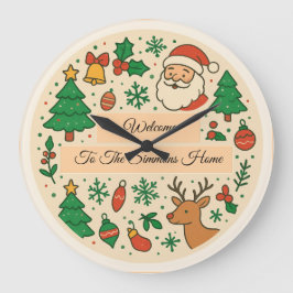 Custom Message Christmas Große Wanduhr