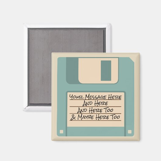 Custom Message Computer Floppy Disk Magnet (Vorderseite/Rückseite)
