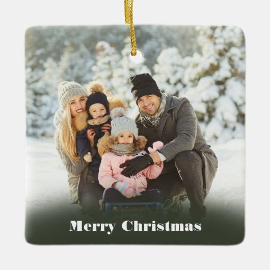 Custom Message Foto Weihnachten Keramikornament (Vorderseite)