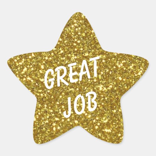 Custom Message Gold Star mit Gold Glitzer Textur Stern-Aufkleber (Vorderseite)