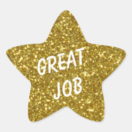 Custom Message Gold Star mit Gold Glitzer Textur Stern-Aufkleber