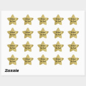 Custom Message Gold Star mit Gold Glitzer Textur Stern-Aufkleber (Blatt)