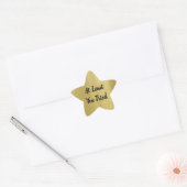 Custom Message Gold Star mit Gold Glitzer Textur Stern-Aufkleber (Umschlag)