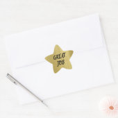 Custom Message Gold Star mit Gold Glitzer Textur Stern-Aufkleber (Umschlag)