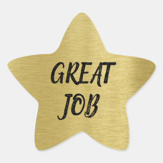 Custom Message Gold Star mit Gold Glitzer Textur Stern-Aufkleber