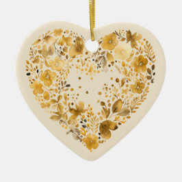 Custom Message Golden Colorful Blumenherz Geschenk Keramik Ornament