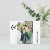 Custom Message Modern Abschluss Vielen Dank Postkarte (Stehend Vorderseite)