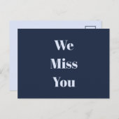 Custom Message Navy Blue und Blass Sky Blue Postkarte (Vorne/Hinten)