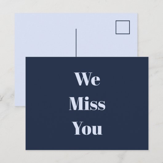 Custom Message Navy Blue und Blass Sky Blue Postkarte (Vorne/Hinten)