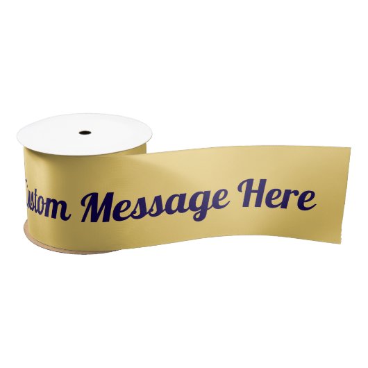 Custom Message Navy on Yellow Satinband (Spule)