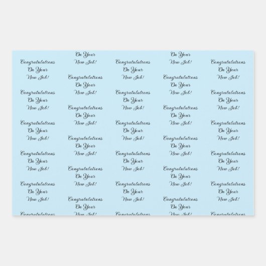 Custom Message New Job Congratulations Gift Geschenkpapier Set (Vorderseite)