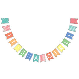 Custom Message Pastel Rainbow Es ist ein Girl Bann Wimpelkette