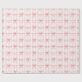 Custom Message Pink Coquette Bows Happy Birthday Geschenkpapier (Flach)