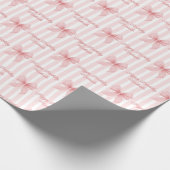 Custom Message Pink Coquette Bows Happy Birthday Geschenkpapier (Ecke)