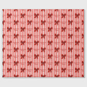 Custom Message Red Coquette Bows Herzlichen Glückw Geschenkpapier (Flach)