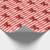 Custom Message Red Coquette Bows Herzlichen Glückw Geschenkpapier (Ecke)