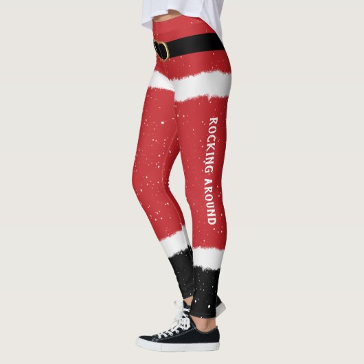 Custom Message Santa Costume Niedlich Spaß Weihnac Leggings (Links)