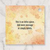 CUSTOM MESSAGE so sehr dankbar Erntedank Party Geschenkanhänger (Rückseite)