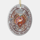 Custom Message Yin Yang Heart Keramik Ornament (Rechts)