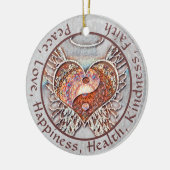 Custom Message Yin Yang Heart Keramik Ornament (Links)