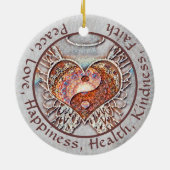 Custom Message Yin Yang Heart Keramik Ornament (Hinten)