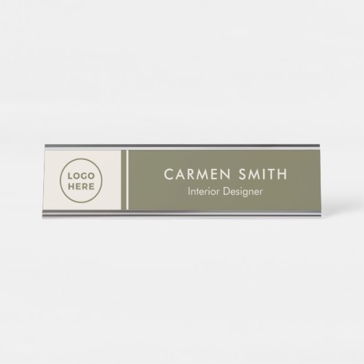 Custom Metal Desk Führungskraft Green Desk Namplat Schreibtischnamensplakette (Vorderseite )