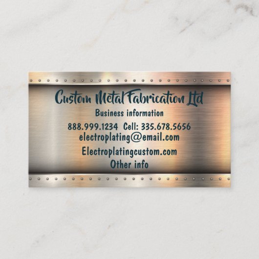 Custom Metal Fabrication.Ltd Visitenkarte (Vorderseite)