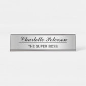 Custom Metal Silver Funny Schreibtischnamensplakette (Vorderseite )