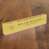 Custom Metallic Gold Name Plate for Lawyers Namensplakette (Seite)