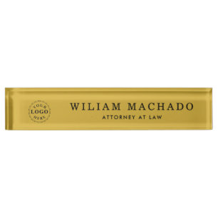 Custom Metallic Gold Name Plate for Lawyers Namensplakette