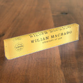 Custom Metallic Gold Name Plate for Lawyers Namensplakette (Seite)