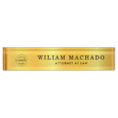 Custom Metallic Gold Name Plate for Lawyers Namensplakette (Vorderseite)