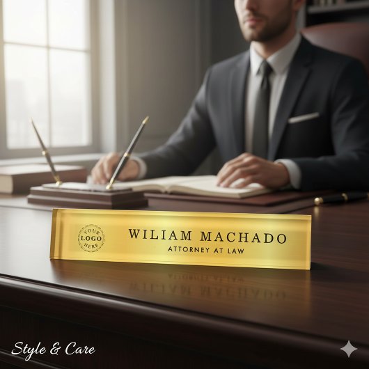 Custom Metallic Gold Name Plate for Lawyers Namensplakette