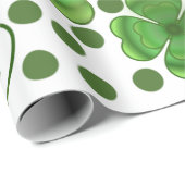 Custom Metallic Green Clover & Swirl Pattern  Geschenkpapier (Rolleneckpunkt)