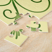 Custom Metallic Green Clover & Swirl Pattern  Puzzle (Seite)