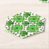 Custom Metallic Green Clover & Swirl Pattern  Untersetzer (angewinkelt)