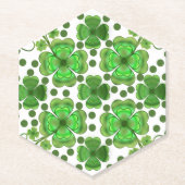 Custom Metallic Green Clover & Swirl Pattern  Untersetzer (Vorderseite)