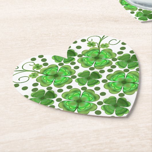 Custom Metallic Green Clover & Swirl Pattern  Untersetzer (angewinkelt)