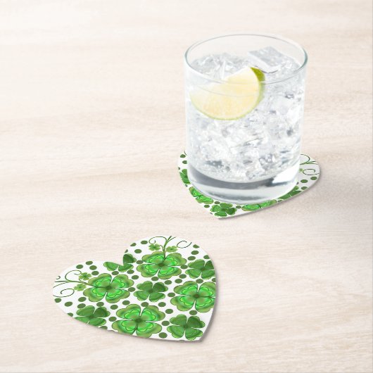 Custom Metallic Green Clover & Swirl Pattern  Untersetzer (Vor Ort)