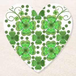 Custom Metallic Green Clover & Swirl Pattern  Untersetzer